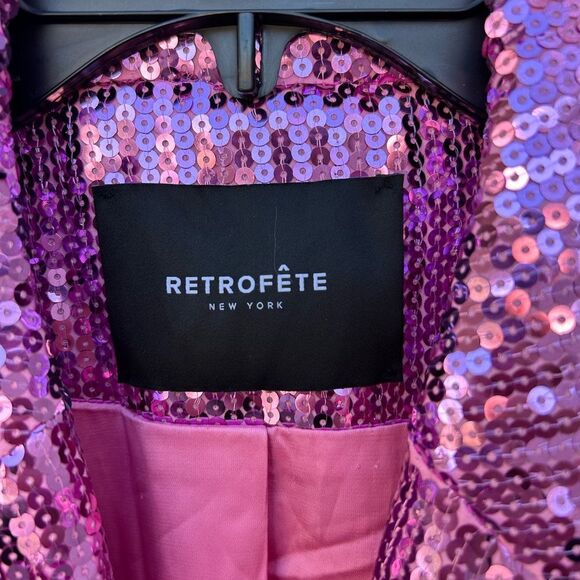Retrofete Blazer Jacket pink Size small NEW - Picture 5 of 5